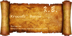 Krucsó Barna névjegykártya
